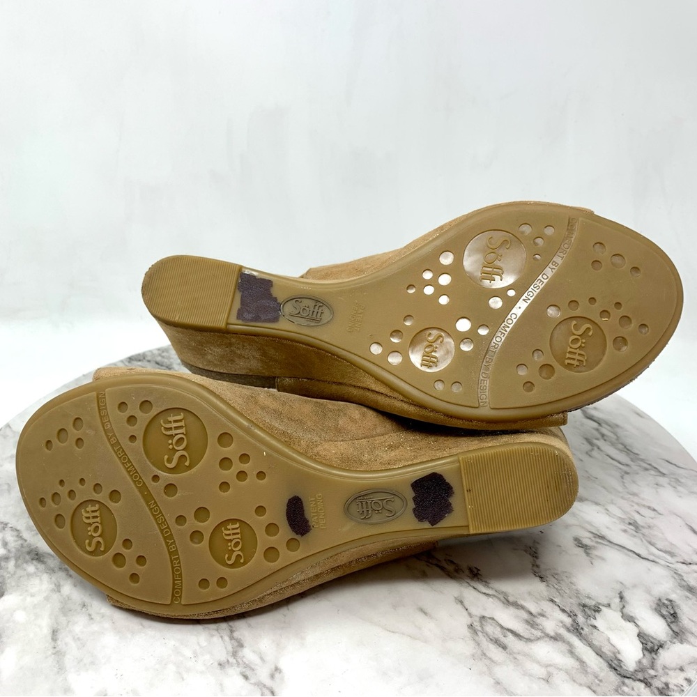 Sofft Maize Ghillie Lace Brown/Gold Metallic Nubuck Comfort Wedge Sandals 8 Boho - Picture 8 of 14